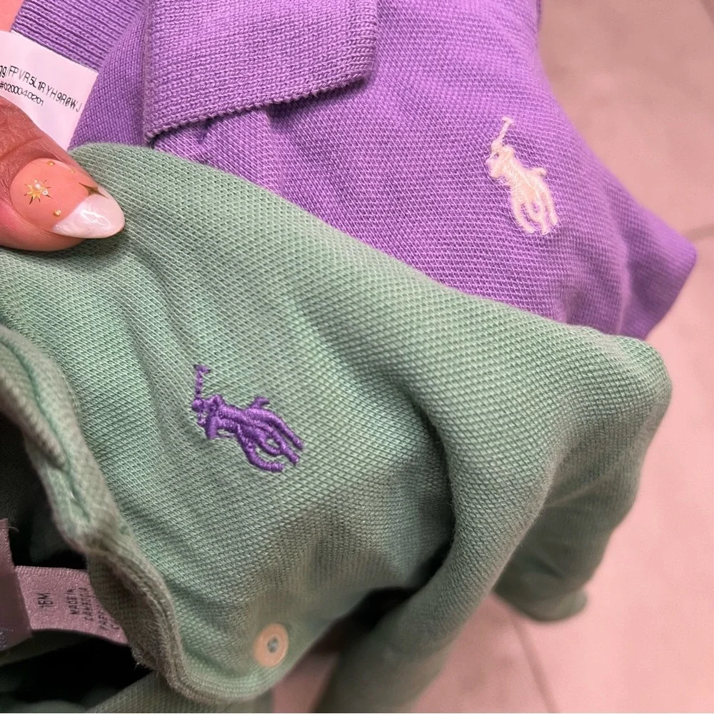 Bundle Ralph Lauren Kids' Green and Purple‎ Polo Shirts size 18 months